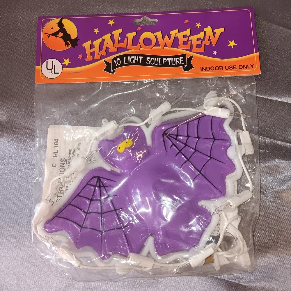 VTG Halloween Light Up Decor Set 3 Pc Ghost Bat String Lights‎ 1990s